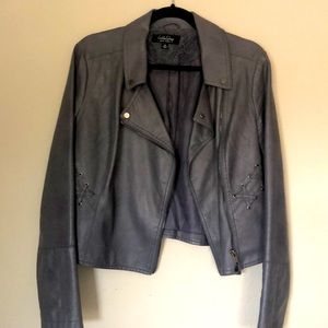 Faux leather grey Moto jacket size M